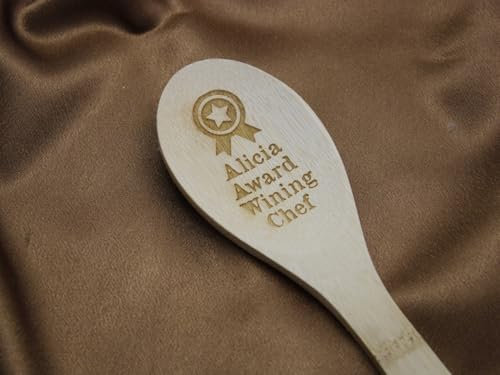 Handmade Wooden Engraved Personalised Stirring Spoon - Award Winning Chef