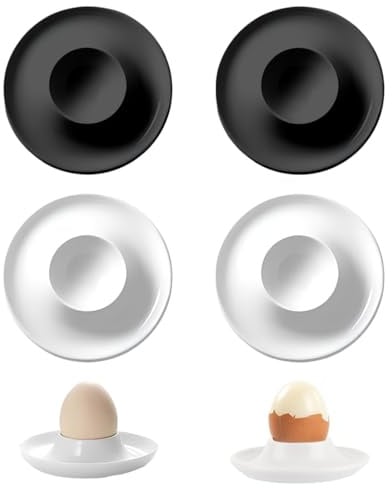 VONJUMA 4 Pcs Porta Uova In Plastica Alimentare Portauova Per Uova Sode E Alla Coque Porta Uovo Infrangibile Atossico Portauovo Per Microonde E Lavastoviglie Colazione E Brunch