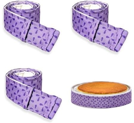 TARGONIX Cake Strips for Even Baking Adjustable Purple Baking Strips for Cake Pans Loaf Tin Liners for Kitchen Home Bakings