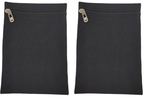 Baoblaze 2 pezzi da cucire in tasca con cerniera tasche interne per cappotti felpe accappatoi, Nero