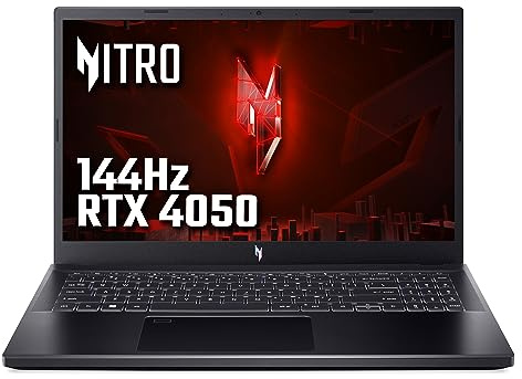 Acer Nitro V 15 Intel Core i5-13420H, NVIDIA GeForce RTX 4050 6G, 16 GB, 512GB NVMe 144Hz FHD Black Gaming Notebook (Renewed)