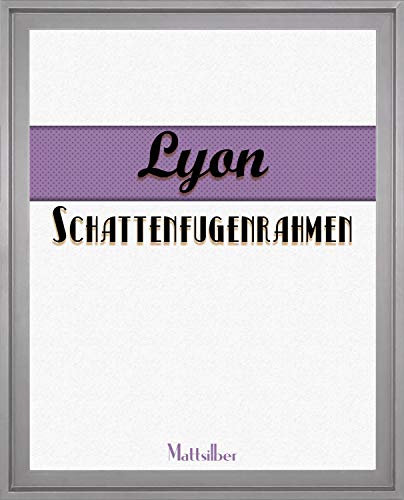 Homedeco-24 Lyon Schattenfugenrahmen 30x90 cm in Silber ohne Verglasung ideal für Canvas Leinwand Bilder Farbwahl