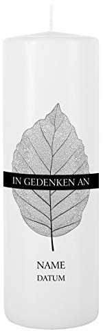 private grief Personalisierte Gedenkkerze mit Namen und Lebensdaten Bedruckt - für die Trauerfeier im Andachtsraum Blatt