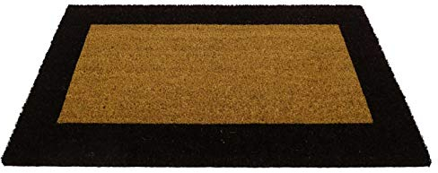 Casatessile Zerbino rettangolare in cocco ECOCO BORDO per Ingresso Interno ed Esterno, Antiscivolo - MARRONE, 40x80 cm.