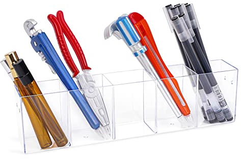 Clear Acrylic Pen Holder Stationery Store Storage Brush Case Clear Display Stand Desktop Writing Pot Writing Pencil Organiser