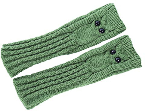 Asudaro Frauen Winter Fausthandschuhe Armstulpen Arm wärmer Stricken Fingerlose Handschuh Langer Handwärmer Stulpen Fäustlinge Halbfingerhandschuhe Handwärmer 25CM