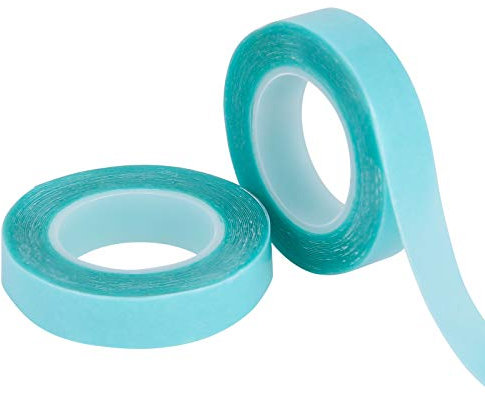 metagio 2 Rolls/6 Meters Hair Extension Tape Tabs Double Sided Adhesive for Hair Weft Replacement, Beauty Tool for Human Hair Weft Replacement, Waterproof Wig Tape Toupee Tape(Blue)