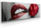 Panorama Leinwand Rote Lippen - als 150x50cm großes XXL Leinwandbild. Wandbild als Hintergrund und Deko für Wohnzimmer & Schlafzimmer. Aufgespannt auf Holzrahmen