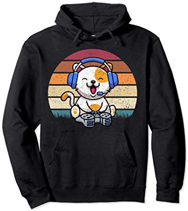 Cute Gaming Cat Videogioco Computer Videogioco PC Felpa con Cappuccio
