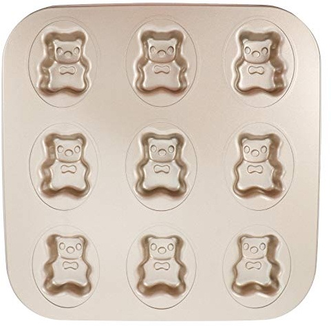 Hemoton Madeleine-Form, Kuchenform, antihaftbeschichtet, kleine Backform, Bären-Backform, schwerer Karbonstahl für Ofen, Backen, Kekse, Kuchen, Schokolade