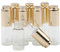 Pxyelec 8 Pcs 10 ML Transparent Glass Dropper Bottle with Golden Pressure Pump 0.3oz Refillable Essential Oil Portable Cosmetic Container for Travel Daily Life