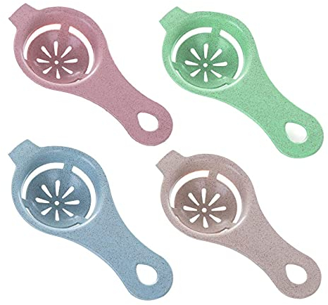 4 Pcs Eigelb Separator, Eierabscheider Eigelb, Egg Separator, Ei Trennen, Tupper Eiertrenner, Ei-separator für die Herstellung von Mousse Mayonnaise Pudding etc(Beige, Pink, Blau, Grün)