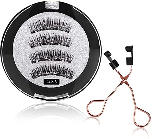 Magnetische Wimpern,3D Falsche Wimpern Wiederverwendbare Magnet Wimpern Schwarz Lange Künstliche Natürliche Wimpern Magnetisch Wimpern mit Zange für Make-up Volumentechnik Curl Wimpernextensions,#1