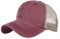CLAPE Atmunsaktive Mesh Baseball Cap Gewaschene Baumwolle Vintage Basecap Sommer Trucker Snapback Cap Verstellbar Outdoor Sports Caps WineRed ZM02