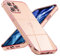 DEFBSC Case for iPhone 12 Pro Max, Fashion Cute Love Heart Shape Plating Edge Silicone Case Shockproof Soft TPU Back Cover Protective Case with Heart Pattern for iPhone 12 Pro Max - Pink/Heart