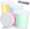 Nuenen Lot de 5 boîtes à glace réutilisables avec couvercles en silicone et cuillère pour crème glacée maison, passent au lave-vaisselle (couleur macaron) 0,5 l
