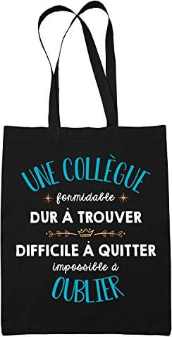 Planetee Tote Bag Formidable Colega Negro| Idea Regalo Trabajo Trabajo Empleo Iniciar Retiro Colega Mujer Bolso Bolso Reutilizable, Negro