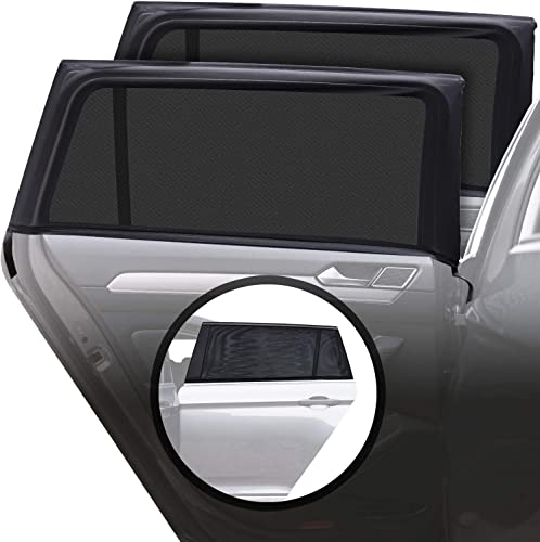CARAMAZ Sonnenschutz Auto Kinder mit UV Schutz - Größe XL für große und sehr große Scheiben bis Van-Größe - 2 Stück, Farbe: Schwarz