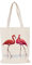 ZHOUHONG Tote Bag Flamant Rose Beige Sac Tissu Grande Capacité Tote Bag Enfant avec Fermeture Eclair Sac en Tissu Durable Sac en Toile Sac Toile Réutilisable Tote Bag Personnalisable 25x30cm