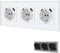 BSEED Enchufe de pared con puertos USB(tipo C y tipo A 2,1 A total),Blanco Triple Schuko Enchufe con clips,16A 250V Enchufe de pared con 2 x cargadores USB y Tipo C adecuado para Smartphone MP3 Tablet