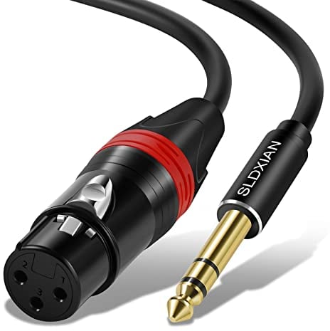SLDXIAN Cavo XLR Jack, Cavo XLR Femmina a Jack 6,35mm per Microfono, Amplificatore, Mixer (Female, 8M)