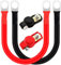 HuaLiSiJi Cavi Inverter Batteria 12V 24V Cavi Batteria Auto con Occhielli 16mm² 5AWG SC16-8, per Auto, Camion, Solare, Marine, Moto (50CM+2BT)
