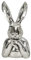 ETC putziger origineller Osterhase als Büste Silber antik glänzend antike Optik in 2 möglichen Ausführungen (Silber antik mittig)