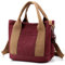 zhongningyifeng Damen Handtasche aus Segeltuch, Multi-Pockets Schultertasche mit Reißverschluss, für Reisen, Arbeit, Alltag (magenta, S)