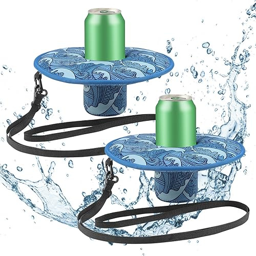 Desing Wish Bandeja Flotante para Piscina Neopreno Soporte Bebidas Latas Cerveza Flotadores Pool Float Posavasos Piscina Mesa Portavasos Accesorios para Adulto Fiestas de Piscina de Verano