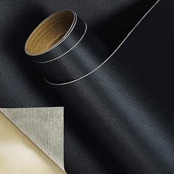 Faux Leather Self-Adhesive 100 x 300 cm,Foneso Leather Patch Self-Adhesive Leather Repair Patch Leather Repair Tape Leather Repair Kit for Sofas, Handbags, Jackets (Black),DIY-Projekten