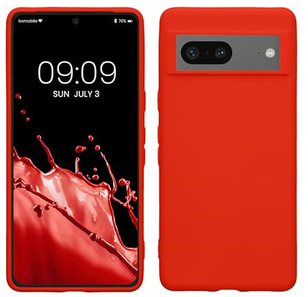 kwmobile Custodia Compatibile con Google Pixel 7 Cover - Back Case per Smartphone in Silicone TPU - Protezione Gommata - mandarino