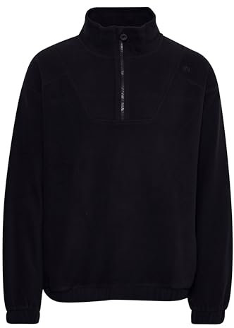 NORTH BEND NBCotus Herren Fleecepullover atmungsaktiv modischer Troyer-Pullover mit Stehkragen, Größe:XL, Farbe:Black (1001)