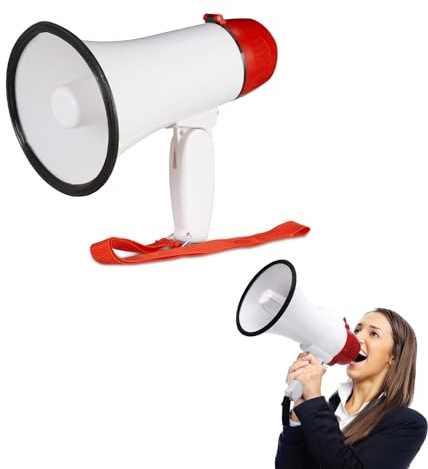 Avilia Unisex – Erwachsene Fan Event Megaphone, White and Red, nd