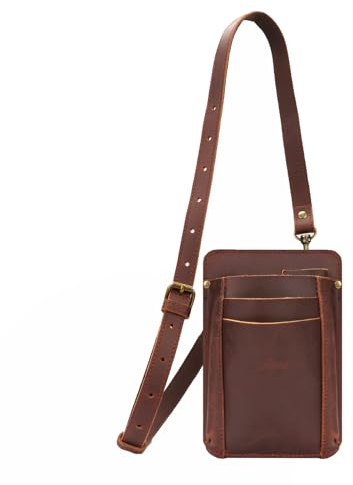 Tourbn Tourbon Gürteltasche aus echtem Leder, für Gartenwerkzeug, Floristen, verstellbare Hüfttasche für Gärtner, Tischler, Bauarbeiter, T-OT824LE