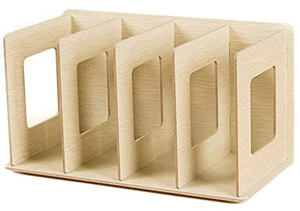 Lawnrden Holz -CD -Rack 4 -Abschnitte DVD -Buchspeicherregal Multifunktional DIY Organizer Stand for Office