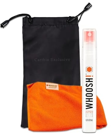 Whoosh! Paquete de limpiador de pantalla con paño de microfibra y bolsa protectora de almacenamiento. El mejor limpiador de gafas, limpiador de pantalla de laptop, toallitas de pantalla de teléfono,