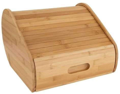 5five - brotkasten mit schublade aus beigem bambus 30,4x21,8cm