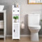 Pinkgarden Gabinete de Almacenamiento de Baño Pequeño Con Puertas y Estantes, Armario Delgado Para Espacios Pequeños, Suelo de Esquina