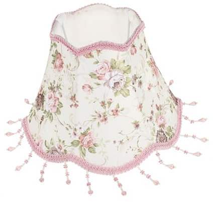 Hemobllo Abat-jour Vintage Avec Franges Pour Lampe De Table Couverture De Remplacement Pour Lampe De Bureau Traditionnel Rose Petit Abat-jour Victorien Avec Pendentifs