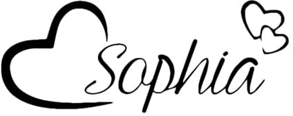 Wandaufkleber mit Herz-Motiv, personalisierbar, Name, für Mädchen und Jungen, Zimmer, Kunstdekor, Vinyl, Kinderzimmer, Inneneinrichtung, benutzerdefinierter Aufkleber, süße Dekoration, klein – 22x57cm