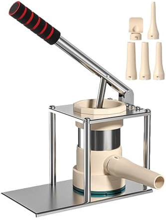 Stainless Steel Sausage Stuffer - Sausage Stuffer, Meat Stuffing Machine | Horizontal Sausage Maker, Manual Meat Filling Machine, Home Sausage Stuffing Machine with Stuffing Nozzles for Hot Dog