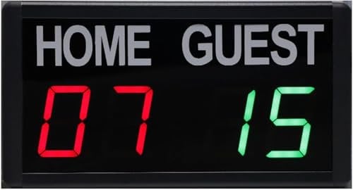 Kanduo Panneaux de remplacement pour le football Tableau d'affichage LED à 4 chiffres, tableau d'affichage numérique électronique de football à télécommande de 1,8 pouces, for tennis, basket-ball/foot