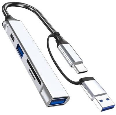 Hxyxbnhno Hub USB C 5 in 1 Adattatore USB C/USB Docking Station con porta USB C Scheda di memoria USB C Adattatore USB C Dock per laptop