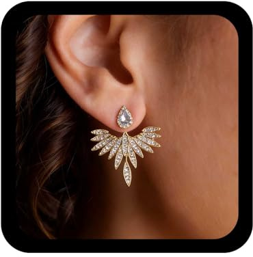 Cybche Boho Kristall Flügel Ohrringe Gold Cz Tropfen Ohrstecker Ohrringe Kristall Ohr Jacke Ohrringe Cz Flügel Jacke Ohrringe Strass Engel Flügel Ohrringe Schmuck Für Frauen