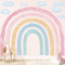 DECOWALL SG4-2429 Aquarell Regenbogen Wandtattoos Kinderzimmer Wandaufkleber Spielzimmer Dekoration Babyzimmer abnehmbar Kinderkunst Klassenzimmer bunte Wolken Mädchen