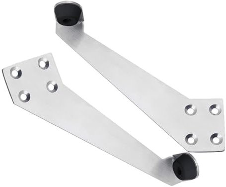 2Pcs Over Head Door Stops with Rubber Buffer 90 Degree Stopper Stainless Steel Door Holder for Left and Right Opening Gate