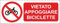 CARTELLO SEGNALETICO UNI - VIETATO APPOGGIARE BICICLETTE - Adesivo Extra Resistente, Pannello in Forex, Pannello In Alluminio (Plastica, 30x12 cm)
