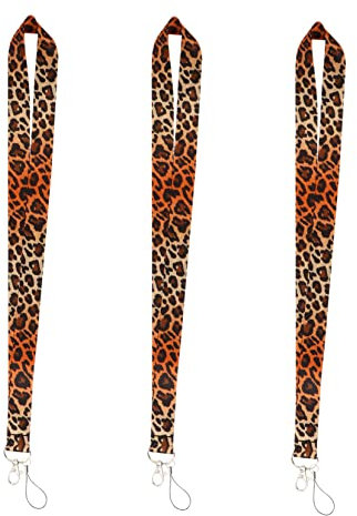 SEWACC 3pcs Leopard Print Phone Lanyard Neck Cord Id Tag Hanging Rope for Lanyard Strap