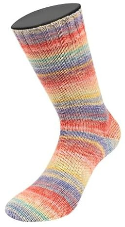 LANA GROSSA Meilenweit 100 Zucchero | Sockenklassiker, bedruckt und waschmaschinenfest | Handstrickgarn aus 75% Schurwolle & 25% Polyamid | 100g Wolle, Stricken & Häkeln | 420m Garn FB 6501
