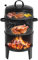 Fichiouy Forno per affumicatura, 3 in 1, barbecue a carbonella, affumicatore multifunzione con coperchio e termometro, barbecue a carbonella, per campeggio, giardino e feste all'aperto